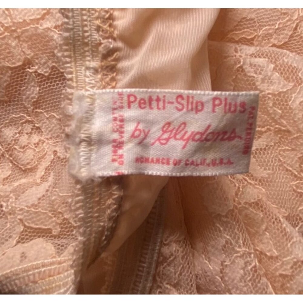 Blush Peach Floral Lace Lined Slip Delicate Feminine Coquette Lingerie - Picture 7 of 8
